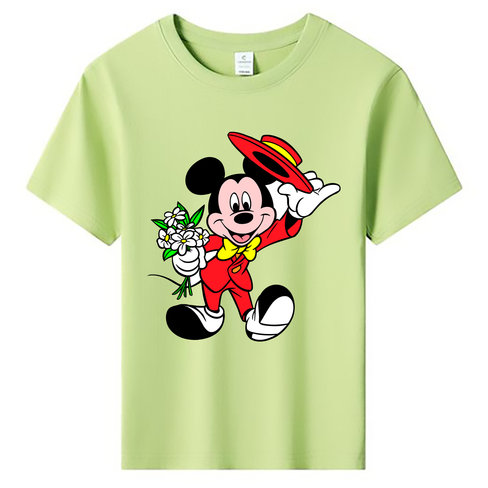 ミッキーマウス Mickey Mouse 綿100％キッズTシャツ（フロントプリント）